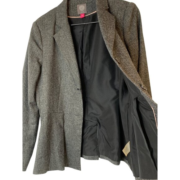 Vince Camuto Womens Tweed Blazer Size 10 Gray Fitted Peplum  RA10057 - Picture 5 of 7